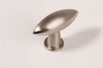 Knop geborsteld nikkel ovaal 54mm