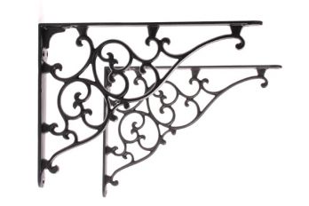 Plankdrager landelijk hoeksteun 275 x 205mm gietijzer zwart